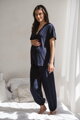 Dlouhé bambusové pyžamové kalhoty Moon Navy
