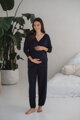 Dlouhé bambusové pyžamové kalhoty Moon Navy
