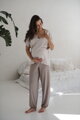 Bambusové těhotenské, kojící tričko, krátky rukáv, Moon Light Beige
