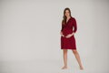 Těhotenské, kojící šaty Loop Dress 7/8 Burgundy