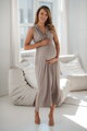 Těhotenské maxi šaty Loop Maxi Dress Cappuccino