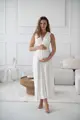 Těhotenské, kojící maxi šaty Loop Maxi Dress Cream