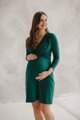 Těhotenské, kojící šaty Loop Dress 7/8 Bottle Green