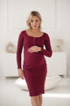 Těhotenské, kojící šaty Tummy Burgundy