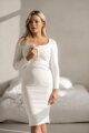 Těhotenské, kojící šaty Tummy Cream White