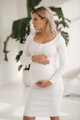 Těhotenské, kojící šaty Tummy Cream White