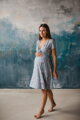 Těhotenské, kojící šaty s krátkým rukávem Two Ways Midi Dress Eucalyptus