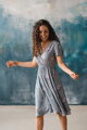 Těhotenské, kojící šaty s krátkým rukávem Two Ways Midi Dress Eucalyptus