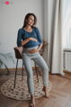 Těhotenské tepláky M&L Grey Melange