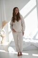 Hrubé těhotenské tepláky Motherhood Latte Melange