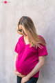 Kojící tričko M-Shirt V-neck Fuchsia