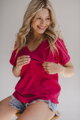 Kojící tričko M-Shirt V-neck Fuchsia