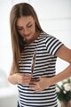 Pruhované tričko ke kojení MamaFlow Blue Stripes