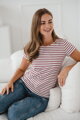Pruhované tričko ke kojení MamaFlow Burgundy stripes