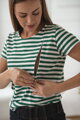 Pruhované tričko ke kojení MamaFlow Green Stripes