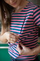 Pruhované tričko na dojčenie MamaFlow Pink Stripes