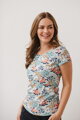 Kojící tričko Milk Shirt Blue with Flowers