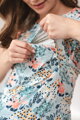 Kojící tričko Milk Shirt Blue with Flowers