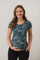 Kojící tričko Milk Shirt Navy with Flowers