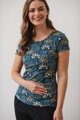 Kojící tričko Milk Shirt Navy with Flowers