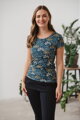 Kojící tričko Milk Shirt Navy with Flowers