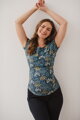 Kojící tričko Milk Shirt Navy with Flowers