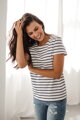 Pruhované tričko ke kojení Mama Flow Navy stripes
