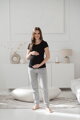Těhotenské tričko Belly Black, kr.rukáv