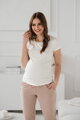 Těhotenské tričko Belly Cream White, kr.rukáv