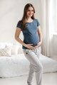 Těhotenské tričko Belly Dark Blue, kr.rukáv