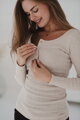Těhotenské, kojící tričko Tummy Latte melange