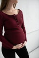 Těhotenské, kojící tričko Tummy Burgundy