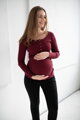 Těhotenské, kojící tričko Tummy Burgundy