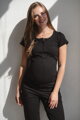 Těhotenské, kojící tričko,kr.rukáv Tummy Black