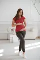 Těhotenské, kojící tričko,kr.rukáv Tummy Cranberry