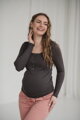 Těhotenské viskozové kojící tričko Tummy Graphite