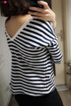 Kojící tričko, halenka Two Ways Navy Stripes, dl.rukáv