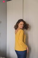Kojící tričko, halenka Two Ways Mustard, dl.rukáv