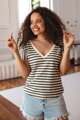 Kojící tričko, halenka Two Ways Khaki Stripes I, kr.rukáv