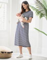 Těhotenské, kojící šaty Seraphine Greyson Navy Stripes