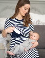 Těhotenské, kojící šaty Seraphine Greyson Navy Stripes