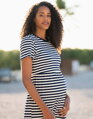 Těhotenské, kojící šaty Seraphine Greyson Navy Stripes