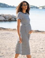 Těhotenské, kojící šaty Seraphine Greyson Navy Stripes