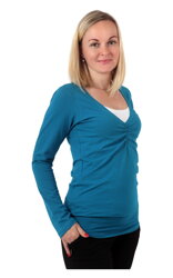 Kojící tričko Karla dlouhý rukáv - Těhotenské oblečení, těhotenská móda, kojící oblečení, nosící oblečení, dětské oblečení, dámská móda | Materskamoda.cz