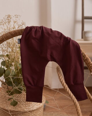 Dětské kalhoty baggy, lehké, bordo