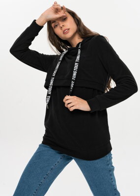Fleecová kojící mikina Jolie, Black