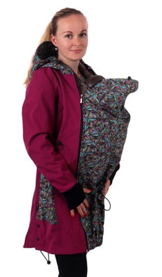 Softshellová nosící bunda Alva, fuchsiová a trojúhelníky M