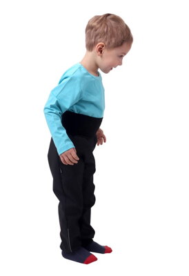 Jarní/letní dětské softshellové kalhoty, černé STARŠÍ KOLEKCE (UZŠÍ STŘIH)
