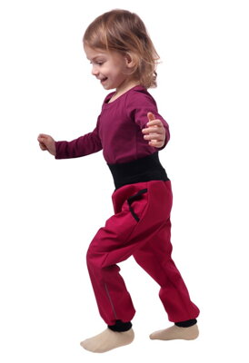 Jarní/letní dětské softshellové kalhoty, růžové STARŠÍ KOLEKCE (UZŠÍ STŘIH)