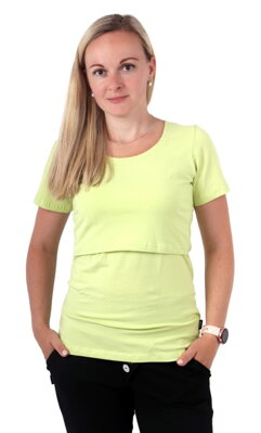 Kojící tričko Kateřina, krátký rukáv, světle zelené